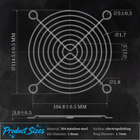 Grille de protection pour ventilateur DC GBOC 12 cm, véritable acier inoxydable 304, protection anti-doigts, utilisée pour grille de ventilateur 4,72 pouces (120 mm) en maille métallique