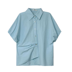 <span class=keywords><strong>Chemisier</strong></span> d'été en coton mignon chemises à <span class=keywords><strong>manches</strong></span> <span class=keywords><strong>bouffantes</strong></span> pour femmes vente en gros - Product Image 6