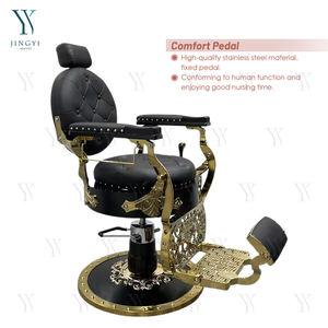 Poltrona da Barbiere Reclinabile <span class=keywords><strong>per</strong></span> Uso Intensivo con Base Dorata Poltrona Idraulica da Barbiere Personalizzata Sedia da Uomo <span class=keywords><strong>per</strong></span> Salone di Parrucchieri - Product Image 3