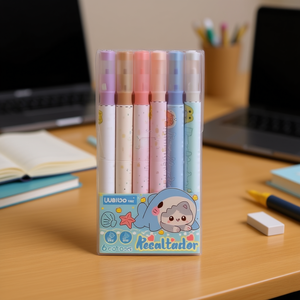 Uubibo Highlighter 6 Colors Dual Tip Office School Marker - Product Image 2