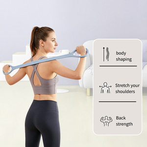 Banda de resistencia de silicona en forma de 8, correa de yoga de silicona para entrenamiento de brazos y espalda, banda de ejercicio portátil para adultos - Product Image 1