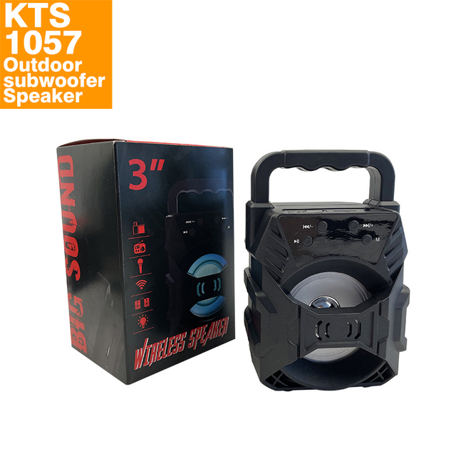KTS-1057 New Trending Product 3inch Wireless Portable Speaker Plastic With RGB Colorful Lights Outdoor Subwoofer Portable