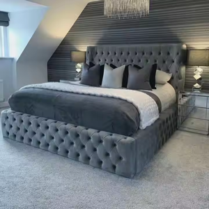 Precio Directo de Fábrica: Cama Moderna y Cómoda para el Hogar u Hotel, con Almacenamiento, Sin Estructura de Madera - Product Image 1