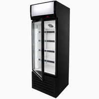 Réfrigérateur commercial pour boissons avec éclairage LED, contrôleur numérique, porte vitrée simple, réfrigérateur vertical pour café