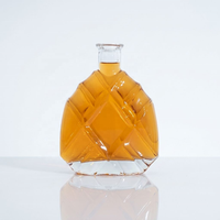 Bouteille en verre transparente vide personnalisée de 500 ml, 750 ml, 1000 ml pour whisky, vodka, tequila, bouteille de vin en verre avec bouchon en liège