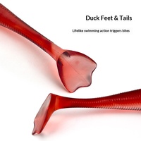 Leurre souple coulant en PVC, creux et réaliste, en forme de tube coloré 'Duck-Foot' et de queue en T pour maquereau espagnol, pour la pêche en mer sans hameçons