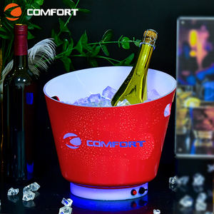 Discothèque bar fête point culminant couleur changeante refroidisseur LED seau à glace réutilisable étanche en plastique lumineux vin seau à glace - Product Image 1