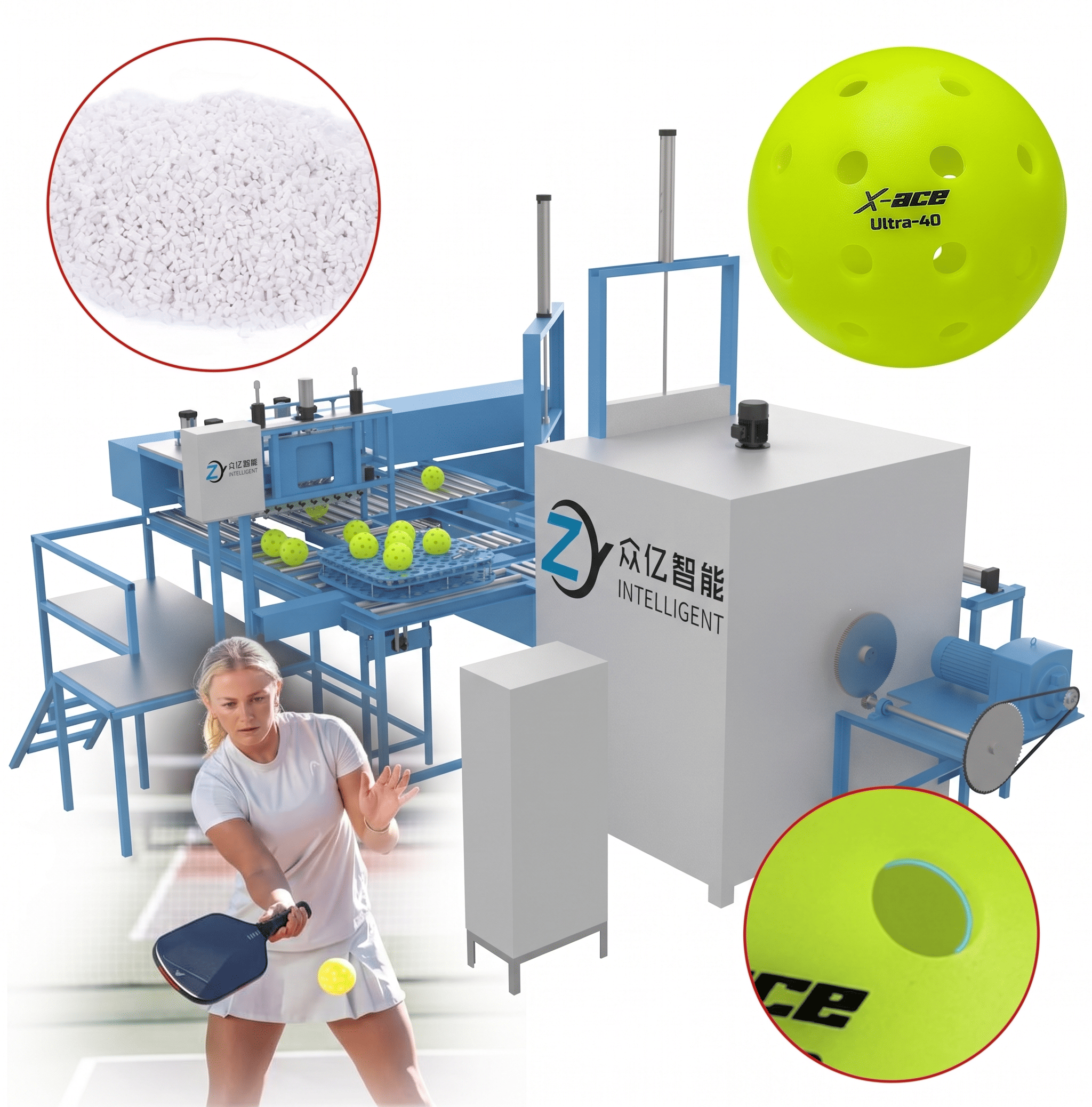 Automatic Pickleball Making Machine for Professional USAPA Standard Sports Balls with Turn-key Solution
