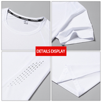 T-shirt en soie glacée pour couple, 170g, maille respirante, impression par transfert thermique quatre aiguilles six fils, logo personnalisé, M-5XL, tee-shirt d'entraînement d'été