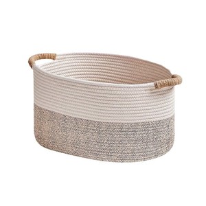 Woven Storage <b>Basket</b> Round Cotton Handmade Toys Organizer For Kids Room 3Pcs Set - Product Image 5
