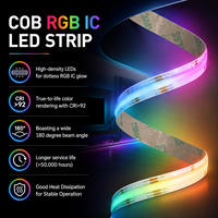 Bande LED COB RGB IC 720 LED/m 24V 12mm, transmission par point de rupture, couleur magique intelligente, dynamique, adressable WS2811 pour fond de télévision
