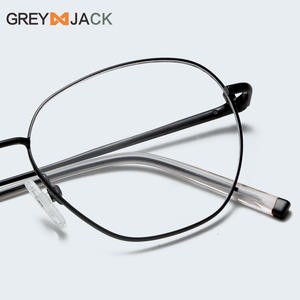 Nouvelles lunettes optiques géométriques artistiques, monture métallique complète, anti-UV, unisexe, style britannique européen Me2007 - Product Image 3