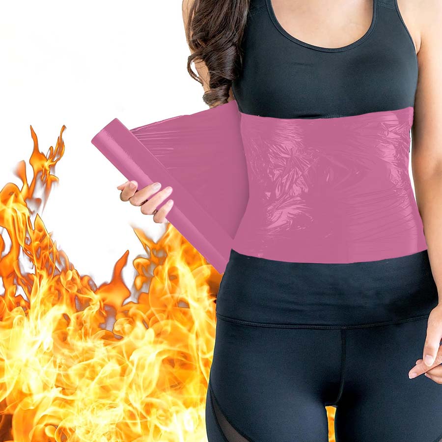 Pink 200FT 8inch Magic Osmotic Plastic Body Slimming Wrap Film Contouring Osmotic Plastic Workout plastic body wrap