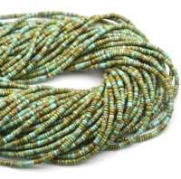 Prix bas En Gros Naturel 2*3/4*6/5*8mm Roue Turquoise Pierres Précieuses Perle Entretoise Perles En Vrac Pour La Fabrication De Bracelet