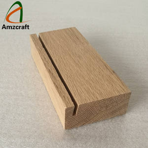 Amzcraft Handmade Oak Wood <b>Place</b> <b>Cards</b> <b>Holder</b> Craft Sign Stand for Wedding Party Events Decoration <b>Card</b> Display Block - Product Image 5