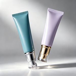 <span class=keywords><strong>Tubo</strong></span> Cosmetico Portatile Leggero da Viaggio 10ml 15ml 30ml in Alluminio e Plastica con Pompa a Pressione, Vuoto e Ricaricabile per Crema Contorno Occhi - Product Image 1