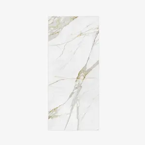 Piastrella in gres porcellanato con motivo in marmo bianco a 3 lati con pareti collegate per piastrelle opache per sala da pranzo e soggiorno