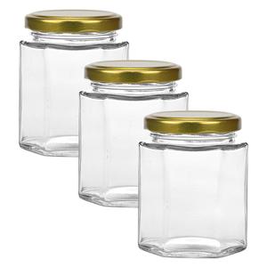 Lọ Thủy Tinh Nhỏ Có Nắp Đậy Bằng Vàng, Lọ Thủy Tinh Lục Giác Trong Suốt 1.5 Oz Cho Thực Phẩm Thảo Mộc Mứt Chất Lỏng - Product Image 4