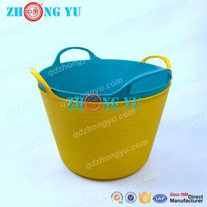 Zhongyu Flexi Tub Yellow Black PP 14-60L Household Storage Flexible Plastic <strong>Bucket</strong> for Garden <strong>Plaster</strong> Mixing - Product Image 6