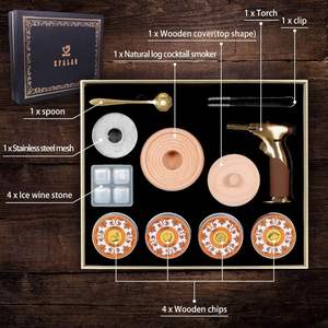 Kit de fumeur de boissons KPALAG à l'ancienne, écologique, en acier inoxydable, 4 saveurs de copeaux de <span class=keywords><strong>bois</strong></span>, whisky, bourbon, outils de bar à cocktails - Product Image 3