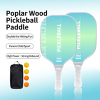 Raquette de pickleball en bois de peuplier avec 2 balles pour débutants