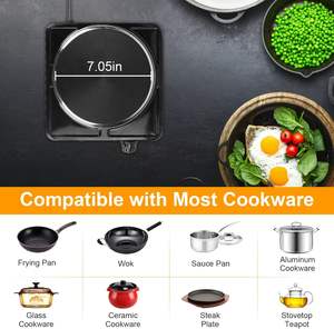 เตาไฟฟ้าแบบพกพา 2 หัวเตา พร้อมระบบทำความร้อนแบบขดลวด สำหรับใช้ในครัวเรือน กำลังไฟ 1000 วัตต์ ทำความสะอาดง่าย ผลิตจากสแตนเลส - Product Image 6