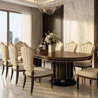 Table à manger longue de style moderne et luxueux pour plusieurs personnes, ensemble de table à manger en marbre, table à manger 12 places et chaises sur mesure