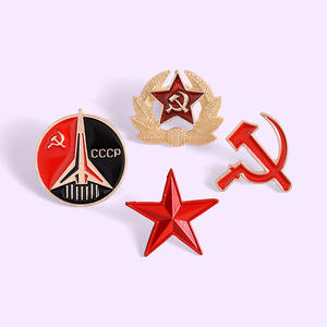 Épingles et badges russes soviétiques CCCP en fonte plaquée or, polies, à 4 broches, design personnalisé, insignes de <span class=keywords><strong>communisme</strong></span>, broche étoile rouge - Product Image 2