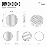 ZhonNa 8 mm 110 Lentille en verre aluminium Outils et instruments de génération de lignes optiques Équipement optique Accessoires d'alignement laser