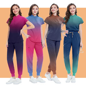 Ensemble de Blouse et Pantalon Médical pour Femme, Design Élégant et Personnalisé, Couleurs Dégradées, Vente en Gros - Product Image 6