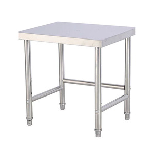 Table de préparation alimentaire à deux niveaux en métal robuste VICTORY KITCHEN, 4 roues rondes, table de travail en acier inoxydable, modèle de boulangerie VCT - Product Image 4