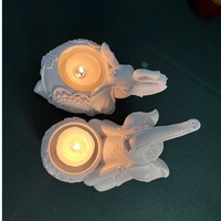1 pièce Chandelier en résine en forme d'éléphant, Décoration de table pour le Festival Diwali, Ornement statue sacrée, Cadeau pour bureau, Accessoire de décoration pour la maison et les fêtes