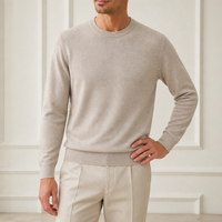 Old Money Herren Baumwoll-Acryl-Mischung Strickpullover Maschinenwaschbar Ferninfrarot Drop-Shoulder Direkt vom Hersteller Kundenspezifisches OEM