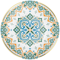 Assiettes de Dîner en Porcelaine Florale Verte, Vente en Gros Direct Usine, Ensemble de Vaisselle Vintage Style Italien en Porcelaine Fine Personnalisable