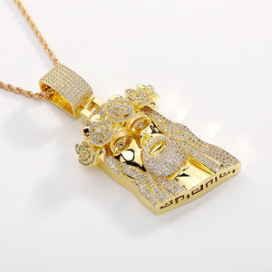 NYY 개인 맞춤형 노인 남성용 장미 디자인 힙합 펜던트 스트리트 트렌드 지르콘 목걸이 - Product Image 4
