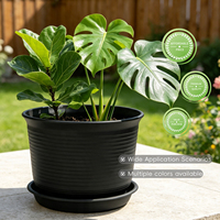 Pot de fleurs en plastique PP épaissi, design minimaliste, durable, avec trou de drainage, 5,33 L, pour la maison, le bureau, le jardin
