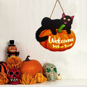 Nuovo Halloween pumpkin cat home decorazione da parete in legno elenco benvenuto <span class=keywords><strong>woodblock</strong></span> prints - Product Image 5