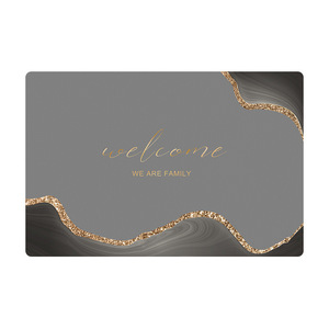 Alfombra de Cocina de Fibra de Poliéster Resistente a las Manchas, Lavable, Antideslizante, Absorbente, Cuadrada, de Color Sólido, Geométrica - Product Image 2