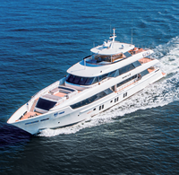 Yacht de luxe haut de gamme de 152 pieds, propulsé au diesel, avec moteur in-bord, en aluminium soudé, neuf, pour le tourisme, les sports nautiques et la pêche.
