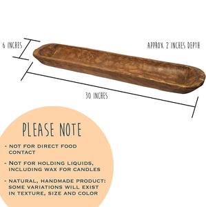 Ciotole Decorative in Legno da 30 Pollici, Vendita all'Ingrosso, <span class=keywords><strong>Ciotola</strong></span> a Forma di <span class=keywords><strong>Pane</strong></span>, Rustica Intagliata, Grandi Ciotole in Legno <span class=keywords><strong>per</strong></span> Centrotavola con Candele - Product Image 3