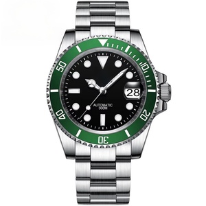Montre automatique SD1953 avec cadran noir, lunette en céramique verte, NH35, étanche à 300 m, verre saphir, montres de plongée pour hommes - Product Image 1