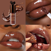Gloss à lèvres effet repulpant Bunny Chocolate, soin hydratant haute brillance, huile à lèvres waterproof non collante, fini miroir, maquillage lissant