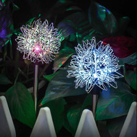Haute qualité étanche rvb solaire pissenlit décoration lumières jardin LED fil d'aluminium boule lumineuse pour éclairage décoratif