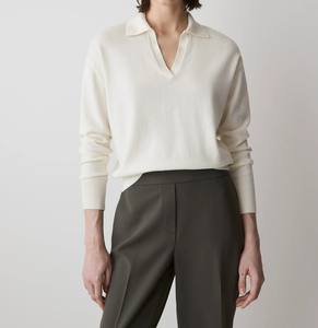 เสื้อสเวตเตอร์แขนยาวถักมือผ้าสแปนเด็กซ์/คอตตอน ระบายอากาศได้ดี เหมาะสำหรับสาวออฟฟิศ - Product Image 1