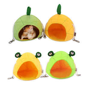 Nova Chegada Criativo Banana Ninho Algodão Sólido Pet Cama Sapo Hammock Abacaxi Lua Barco Pendurado Respirável <span class=keywords><strong>Hamster</strong></span> Mat Pad Animal - Product Image 1