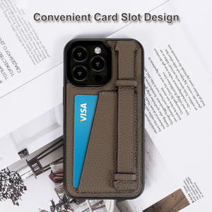 เคสโทรศัพท์มือถือแบบมีช่องใส่บัตรหนังแท้พรีเมี่ยมหรูหราออกแบบได้เองพร้อมสายคล้องสำหรับ <span class=keywords><strong>iPhone</strong></span> 16 15 14 13 12 - Product Image 6