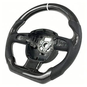 Volant sport en cuir véritable et fibre de carbone compatible avec <span class=keywords><strong>Audi</strong></span> S5 RS5 S3 S4 A3 A4 A5 2017 2018 2019 2021 <span class=keywords><strong>2022</strong></span> 2023 2024 - Product Image 2