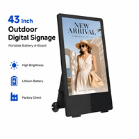 Kiosco Digital Portátil para Exteriores con Clasificación IP65 de 43 Pulgadas, Pantalla Táctil a Todo Color, Vertical, con Soporte de Pie