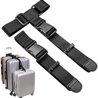 Sangle de connexion extensible antivol réglable pour bagages avec sangle de rangement intégrée pour sacs - Couleur unie personnalisable