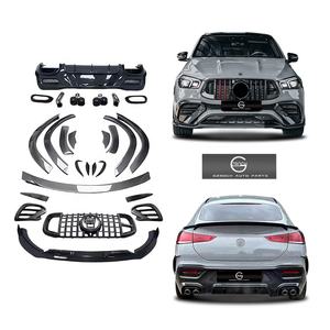 W167 <span class=keywords><strong>GLE</strong></span> B Kit para 2020 + Mercedes-Benz V167 GLE63 <span class=keywords><strong>AMG</strong></span> GLE53 <span class=keywords><strong>AMG</strong></span> Coupe B Estilo Fibra de carbono Labio delantero Parrilla de coche Difusor trasero - Product Image 1